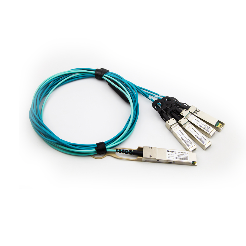 Customized 40G QSFP+ to 4x10G SFP+ Breakout Active Optical Cable OM3